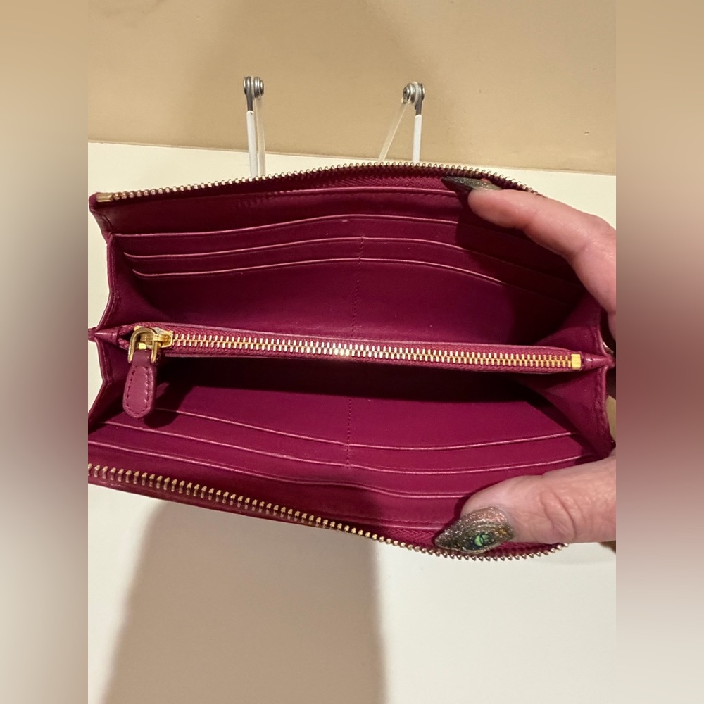Prada Quilted Raspberry 3/4 Soft Calf Wallet - Picture 10 of 15